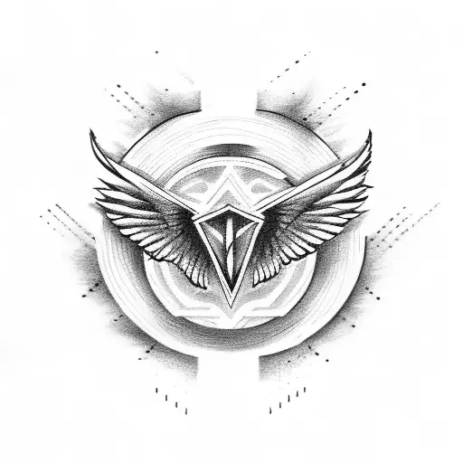 cross with wings tattoo design idea