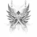 cross with wings tattoo design idea