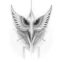 cross with wings tattoo design idea