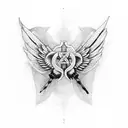 cross with wings tattoo design idea