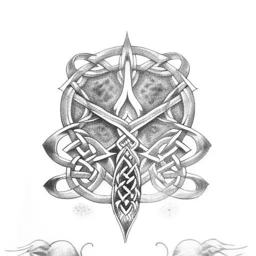 celtic tree with Odin's ravens tattoo design idea