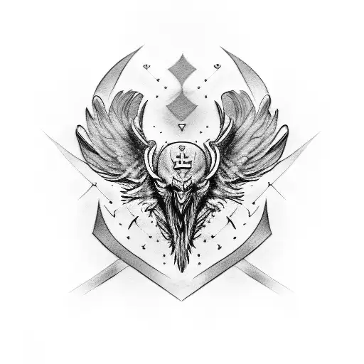 Odin's ravens tattoo design idea