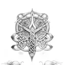 celtic tree with Odin's ravens tattoo design idea