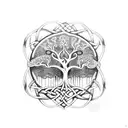 celtic tree with Odin's ravens tattoo design idea