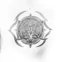 celtic tree with Odin's ravens tattoo design idea