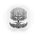 celtic tree bark emblazoned on armor on a mans arm tattoo design idea