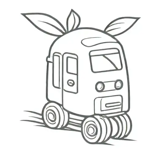 a little blueberry with 4 rubber tires like a car tattoo design idea