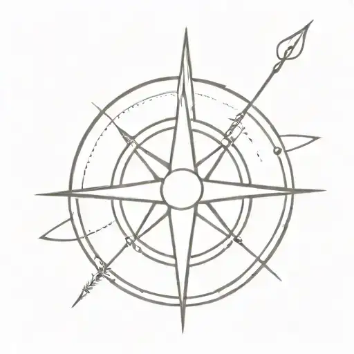 Compass tattoo design idea