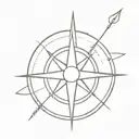 Compass tattoo design idea