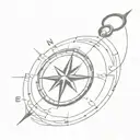 Compass tattoo design idea