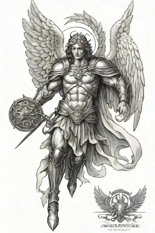 archangel Michael tattoo design idea