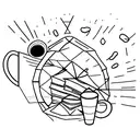 Stack of books with a coffee mug on top tattoo design idea