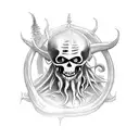 the pirate davy jones with the phrase you fear death tattoo design idea