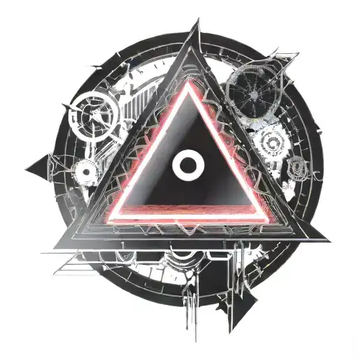 triangle depicting cyberspace with an eye  tattoo design idea
