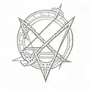 enki god symbol in alchemy tattoo design idea