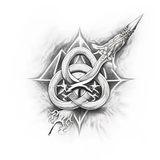 the elder wand from harry potted tattoo design idea