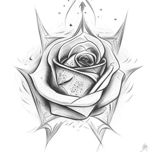 the elder wand spelling a blue rose patronum tattoo design idea