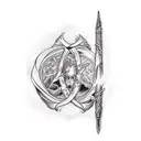 the elder wand tattoo design idea