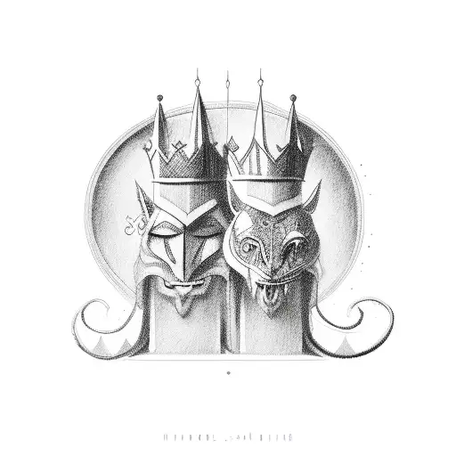 king and queen 23.07 tattoo design idea