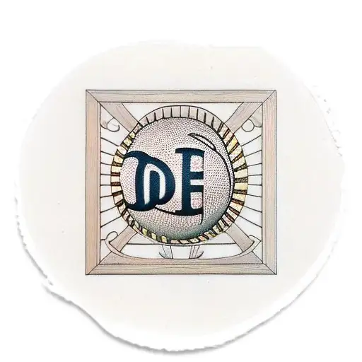 A traditional-style tattoo of a basketball hoop with the initials of your three sons, D, E, and T, carved into the wood tattoo design idea