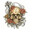 For the wages of sin is death, but the free gift of God is eternal life in Christ Jesus our Lord. tattoo design idea