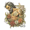 For the wages of sin is death, but the free gift of God is eternal life in Christ Jesus our Lord. tattoo design idea