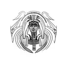 Create a tattoo design inspired by ancient Egyptian hieroglyphics and incorporate elements of nature. tattoo design idea