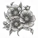 buttercup flowers tattoo design idea