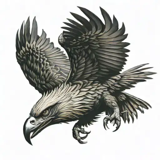 Venom eagle soaring tattoo design idea