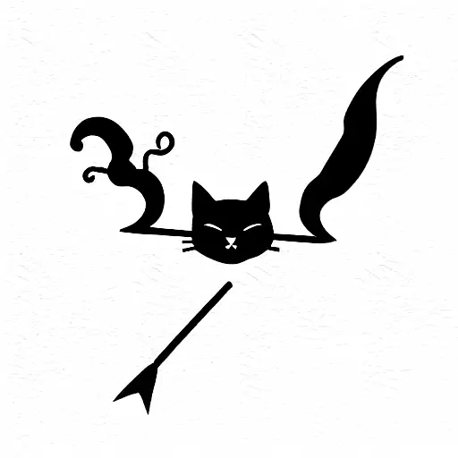 cats Halloween Sagittarius tattoo design idea