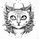 cats Halloween Sagittarius tattoo design idea