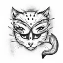 cats Halloween Sagittarius tattoo design idea