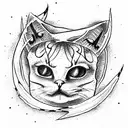 cats Halloween Sagittarius tattoo design idea