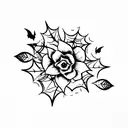 halloween floral tattoo design idea