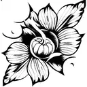 halloween floral tattoo design idea