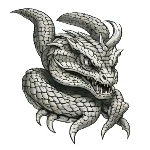 angry viper on the back of the neck protection  tattoo design idea