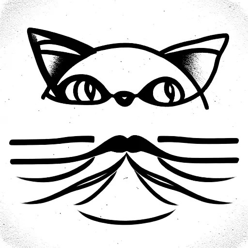 cat mustache tattoo design idea