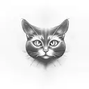 black Cat head , no pupils ,smoke going from eyes tattoo design idea