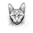 black Cat head , no pupils ,smoke going from eyes tattoo design idea