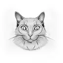 black Cat head , no pupils ,smoke going from eyes tattoo design idea