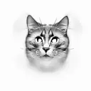 black Cat head , no pupils ,smoke going from eyes tattoo design idea