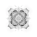 Mandala-inspired geometric design incorporating elements of project management tools and symbols tattoo design idea