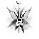 angel with electric guitar tattoo design idea