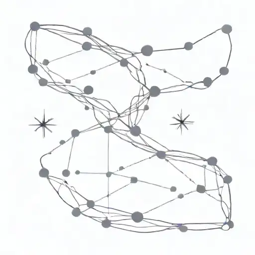 saggitarius and aries constellation intertwined as a starry constellation  tattoo design idea