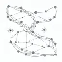 saggitarius and aries constellation intertwined as a starry constellation  tattoo design idea