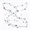 saggitarius and aries constellation intertwined as a starry constellation  tattoo design idea