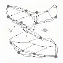 saggitarius and aries constellation intertwined as a starry constellation  tattoo design idea