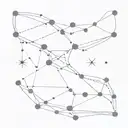 saggitarius and aries constellation intertwined as a starry constellation  tattoo design idea