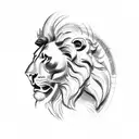 greek lion tattoo design idea