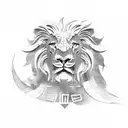 greek lion tattoo design idea